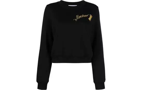 Хлопковая толстовка с логотипом MOSCHINO, черный