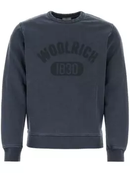 Хлопковая толстовка с логотипом Woolrich, синий