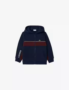 Хлопковая толстовка с молнией Lacoste, синий