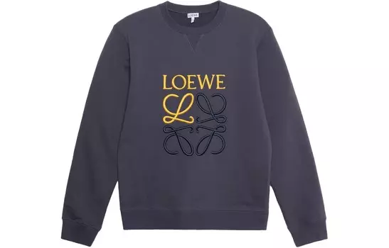 Хлопковая толстовка с надписью «Анаграмма» Loewe, синий
