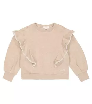 Хлопковая толстовка с оборками Chlo, бежевый