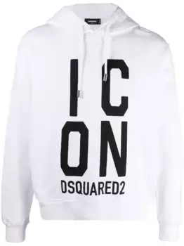 Хлопковая толстовка с принтом иконок DSQUARED2, белый