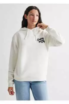 Хлопковая толстовка с рисунком Mango, белый