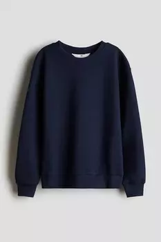 Хлопковая толстовка с вафельной структурой H&M, синий