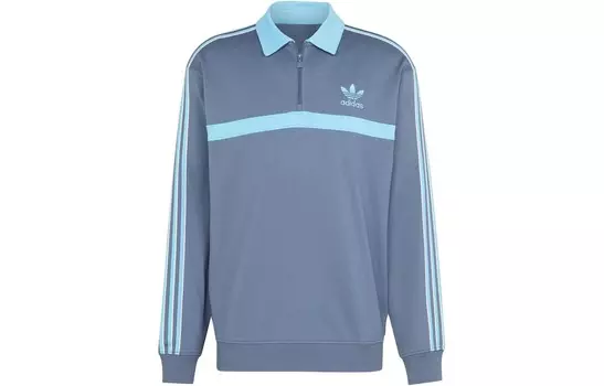 Хлопковая толстовка с воротником Adidas Adidas Originals, синий