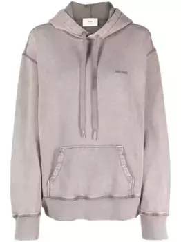 Хлопковая толстовка с вышитым логотипом AMI Paris, нейтральный