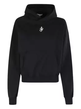 Хлопковая толстовка с вышитым логотипом JW ANDERSON, черный
