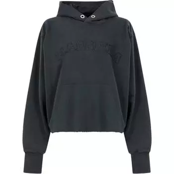 Хлопковая толстовка с вышитым логотипом Maison Margiela, темно-серый