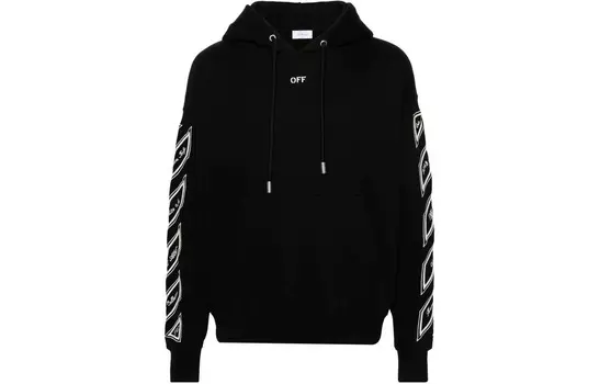 Хлопковая толстовка с вышитым логотипом Off-White, черный