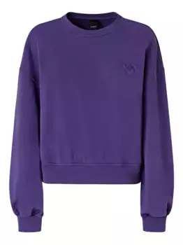 Хлопковая толстовка с вышитым логотипом PINKO, фиолетовый