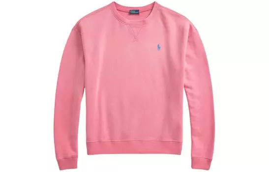 Хлопковая толстовка с вышивкой «Поло Пони» Polo Ralph Lauren, розовый