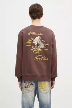 Хлопковая толстовка с вышивкой утки (круглый вырез) Billionaire Boys Club, коричневый