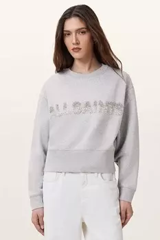 Хлопковая толстовка SEPARO Allsaints, серый