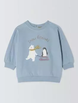 Хлопковая толстовка snow friends John Lewis, синий