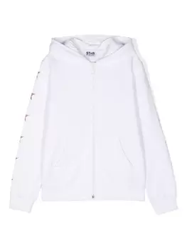 Хлопковая толстовка со звездным принтом Golden Goose Kids, белый