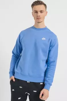 Хлопковая толстовка Sportswear Club с овальным вырезом Nike, синий