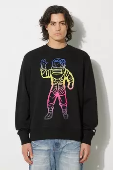 Хлопковая толстовка Standing Astro Crewneck Billionaire Boys Club, черный
