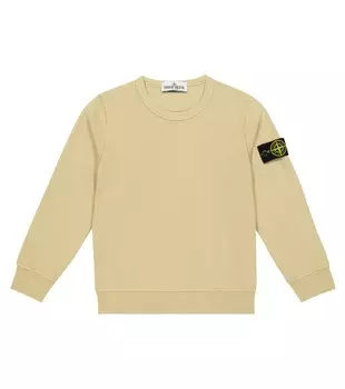 Хлопковая толстовка Stone Island Junior, бежевый