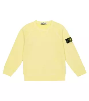 Хлопковая толстовка Stone Island Junior, зеленый
