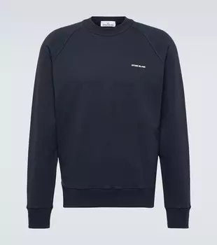 Хлопковая толстовка Stone Island, синий