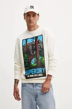 Хлопковая толстовка Superdry, бежевый