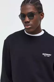 Хлопковая толстовка Superdry, черный