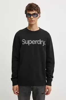 Хлопковая толстовка Superdry, черный