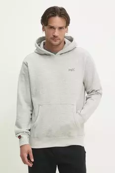 Хлопковая толстовка Superdry, серый