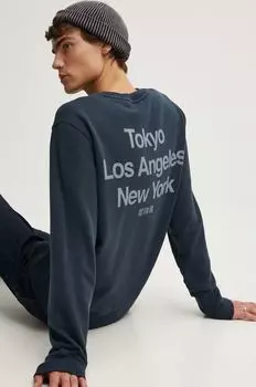 Хлопковая толстовка Superdry, синий