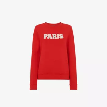 Хлопковая толстовка свободного кроя с логотипом Paris Whistles, красный