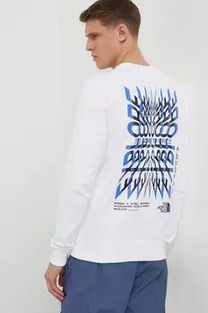 Хлопковая толстовка The North Face, белый