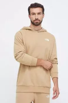 Хлопковая толстовка The North Face, бежевый