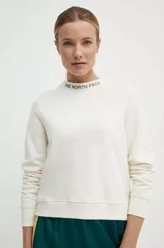 Хлопковая толстовка The North Face, бежевый