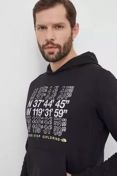 Хлопковая толстовка The North Face, черный