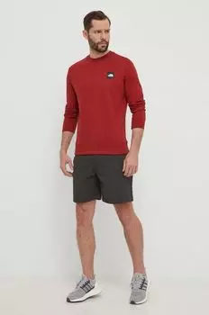 Хлопковая толстовка The North Face, красный