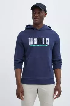Хлопковая толстовка The North Face, темно-синий