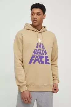 Хлопковая толстовка The North Face, зеленый