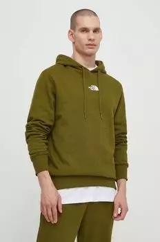 Хлопковая толстовка The North Face, зеленый
