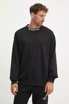 Хлопковая толстовка The North Face Zumu Crew, черный