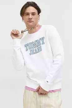 Хлопковая толстовка Tommy Jeans, белый