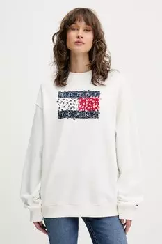Хлопковая толстовка Tommy Jeans, белый