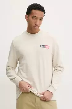 Хлопковая толстовка Tommy Jeans, бежевый