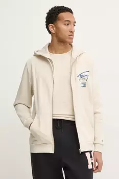 Хлопковая толстовка Tommy Jeans, бежевый