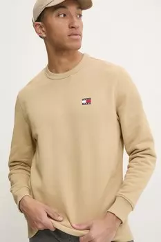 Хлопковая толстовка Tommy Jeans, бежевый