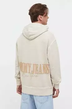Хлопковая толстовка Tommy Jeans, бежевый