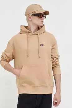 Хлопковая толстовка Tommy Jeans, бежевый