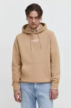 Хлопковая толстовка Tommy Jeans, бежевый