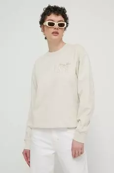 Хлопковая толстовка Tommy Jeans, бежевый