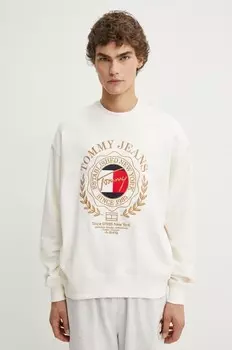 Хлопковая толстовка Tommy Jeans, бежевый