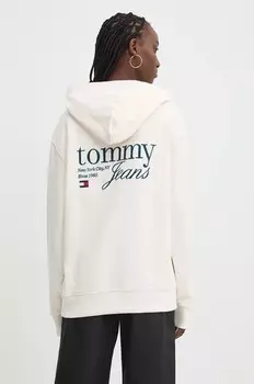 Хлопковая толстовка Tommy Jeans, бежевый